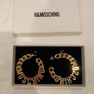 H&M x MOSCHINO LIMITED EDITON LOGO HOOP EARRINGS